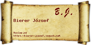 Bierer József névjegykártya