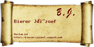 Bierer József névjegykártya